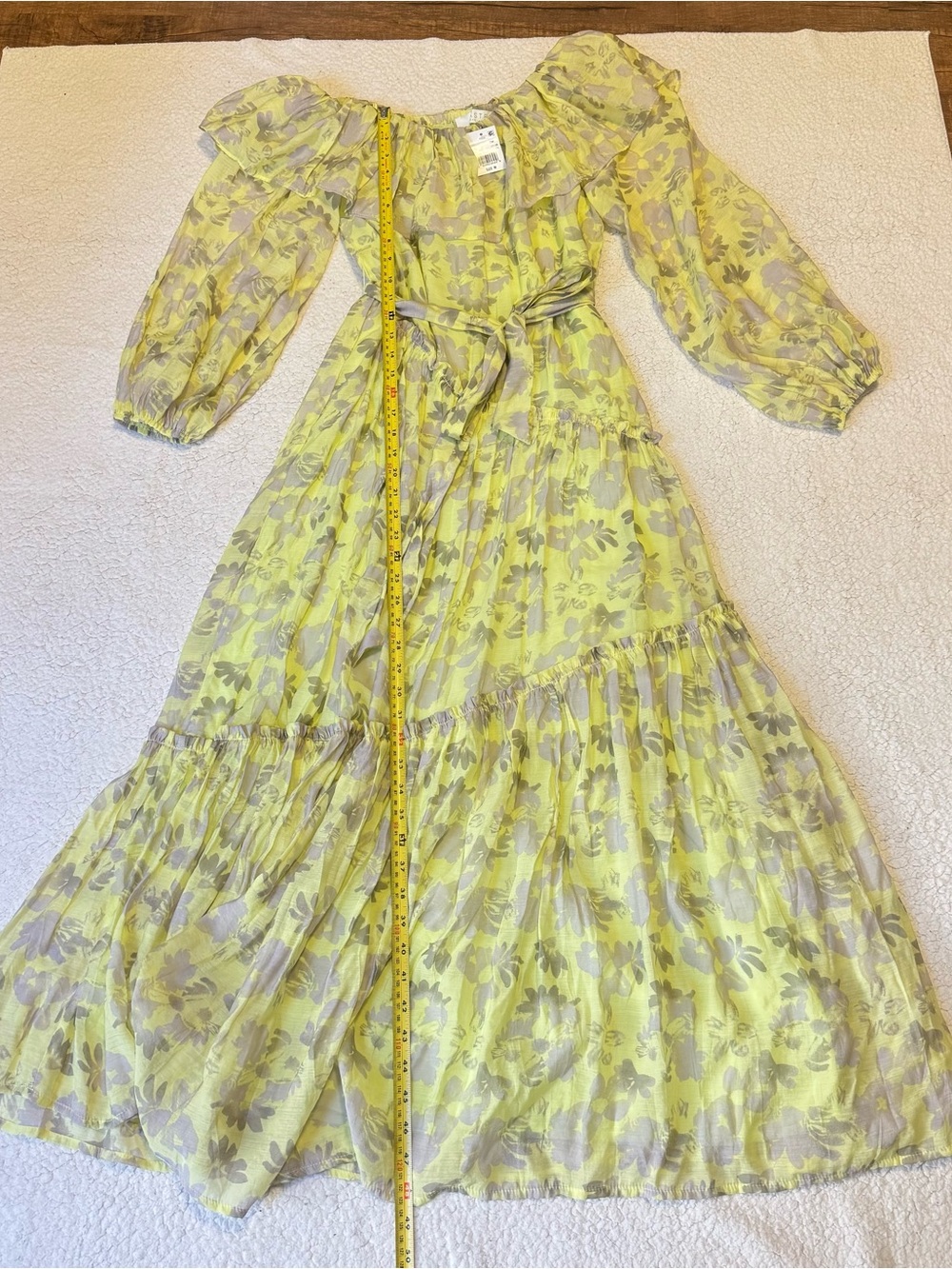 NWT ASTR the label Kaylani Floral Yellow Maxi Dress Off Shoulder Size Medium - Picture 8 of 13